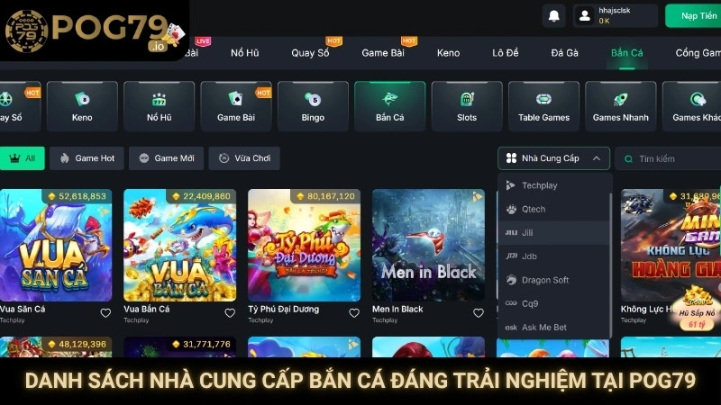 Danh sách nhà cung cấp Bắn Cá đáng trải nghiệm tại Pog79