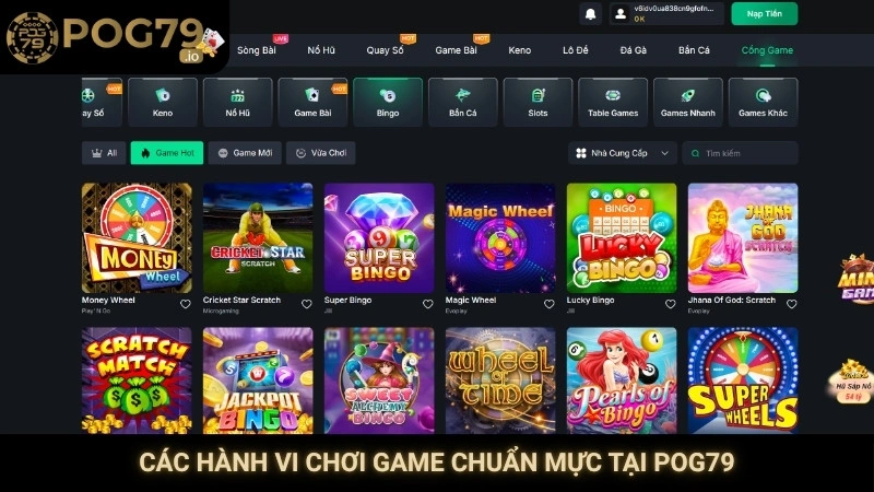 Các hành vi chơi game chuẩn mực tại Pog79