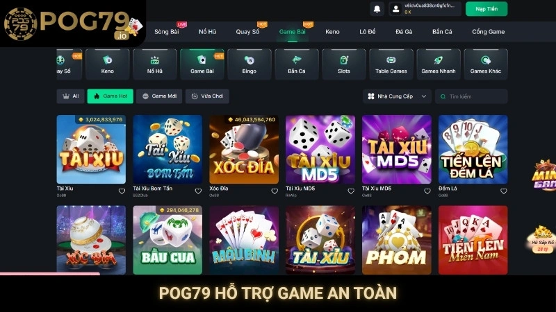 Pog79 hỗ trợ game an toàn