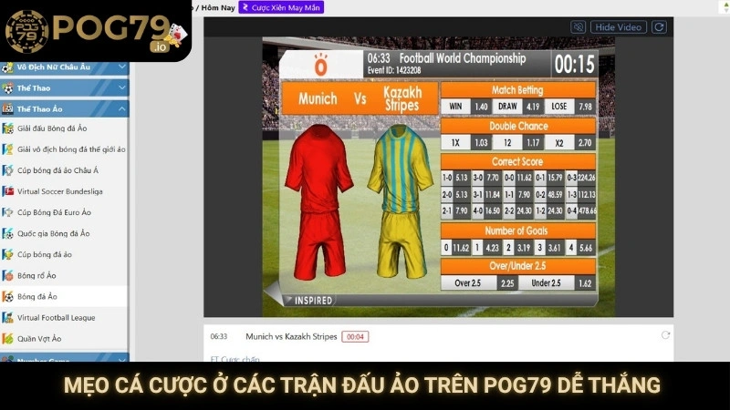 Mẹo cá cược ở các trận đấu ảo trên Pog79 dễ thắng