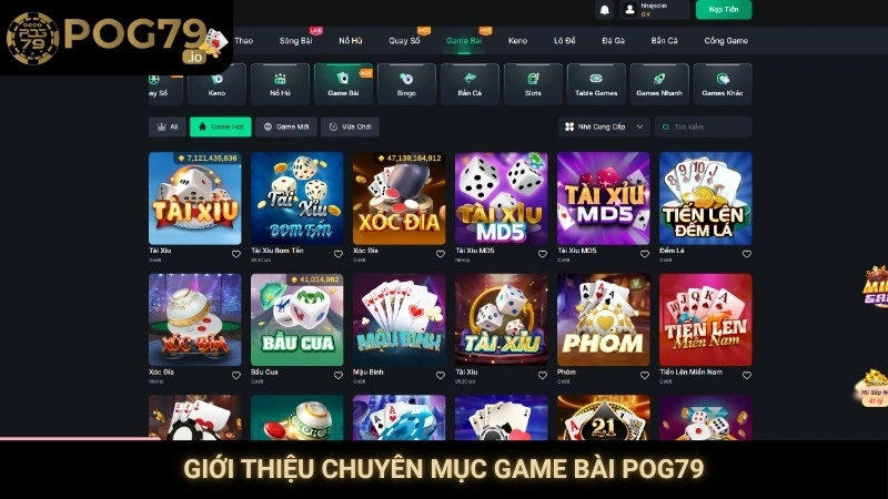 Giới thiệu chuyên mục game bài Pog79