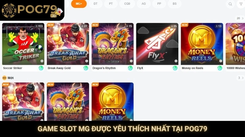 Game slot MG được yêu thích nhất tại nhà cái