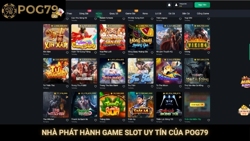 Nhà phát hành game slot uy tín của Pog79
