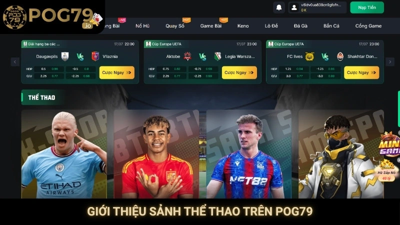 Giới thiệu sảnh Thể thao trên Pog79