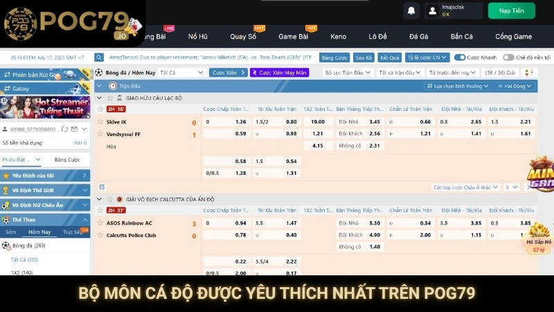 Bộ môn cá độ được yêu thích nhất trên Pog79