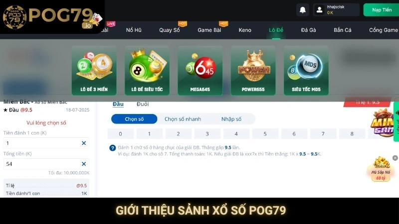Giới thiệu sảnh xổ số Pog79