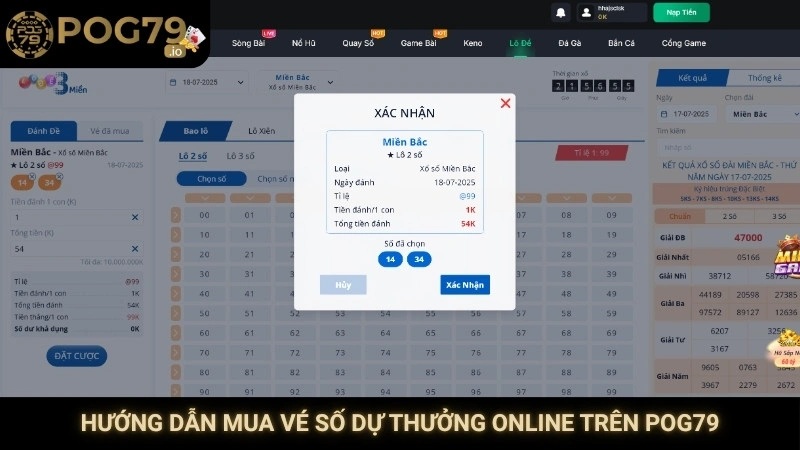 Hướng dẫn mua vé số dự thưởng online trên Pog79